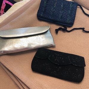 Lot of 3 Viintage Sequin and Metallic Evening Purses
